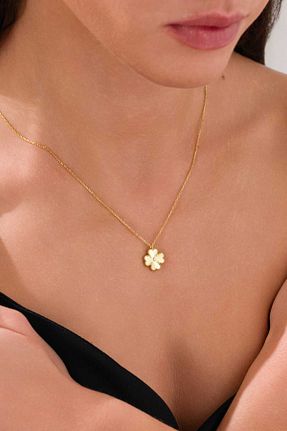 گردنبند نقره طلائی زنانه 14 عیار AcestesDesign - کد 892441316