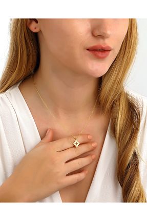 گردنبند نقره طلائی زنانه 925 عیار MEKS PRIVE - کد 891523067