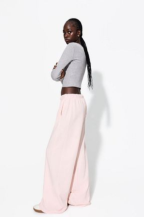 شلوار صورتی زنانه پنبه ای Bershka - کد 891540153