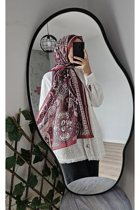 شال زرشکی زنانه پنبه پلی استر Merwiss - کد 891516719