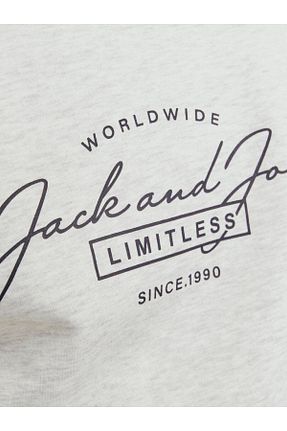 سوئیشرت طوسی مردانه Slogan Jack & Jones - کد 849760138