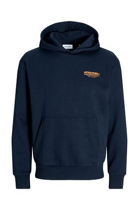 سوئیشرت سرمه ای مردانه ساده Jack & Jones - کد 858674399
