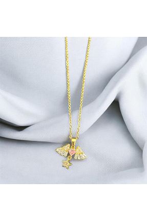 گردنبند استیل ( فولاد ) زرد زنانه استیل ضد زنگ özgül takı ve tasarım - کد 883003824