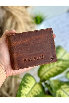 کیف پول قهوه ای مردانه سایز متوسط clawleather - کد 829802222