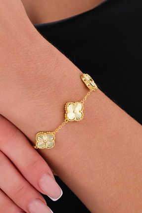 دستبند نقره طلائی زنانه 925 عیار AcestesDesign - کد 891631645