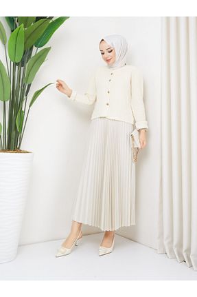 دامن بژ زنانه پارچه ALYAM BUTİK - کد 891629934