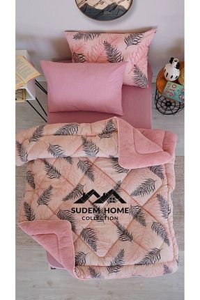 ست لحاف و روکش لحاف و روکش بالش صورتی کش دار Sudemhome - کد 838185016