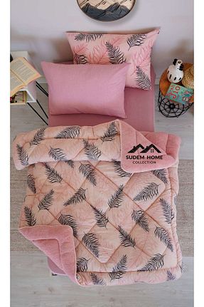 ست لحاف و روکش لحاف و روکش بالش صورتی کش دار Sudemhome - کد 838185016
