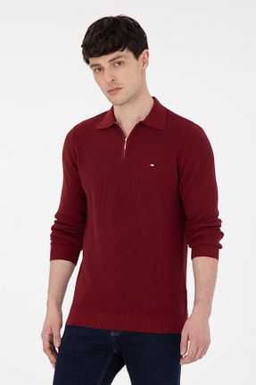 پلیور زرشکی مردانه ساده U.S. Polo Assn. - کد 891716259
