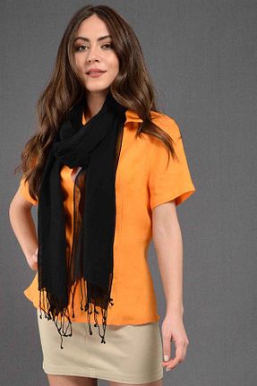 دستمال گردن مشکی زنانه پنبه ای Dosimira - کد 891709249