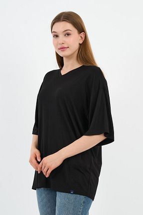 تیشرت سایز بزرگ مشکی زنانه اورسایز ALEXANDERGARDI - کد 891714073