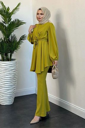 ست بالاتنه و پائین تنه حجاب سبز زنانه رگولار Swana - کد 891702661