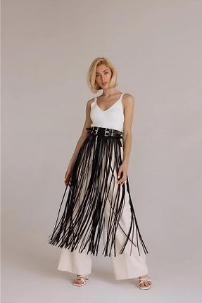 دامن مشکی زنانه چرم مصنوعی Angels Passion - کد 453693244