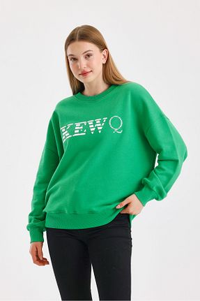 سوئیشرت سبز زنانه ساده KEWQ - کد 876869782