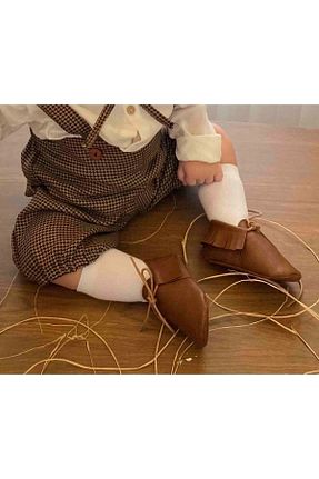 پاپوش قهوه ای بچه گانه چرم مصنوعی TUĞRA CENTER - کد 104343005