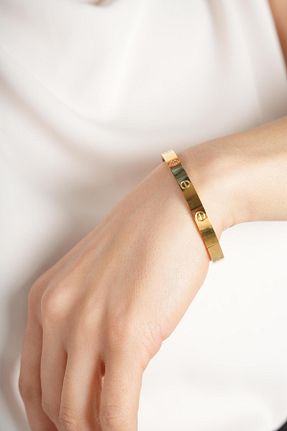 دستبند استیل (فولاد) طلائی استیل (فولاد) niliya accesories - کد 893323214