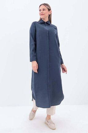 تونیک حجاب سرمه ای زنانه پنبه ای ALLDAY - کد 891742761