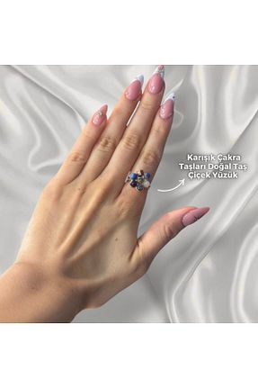 انگشتر جواهر رنگی زنانه سنگ طبیعی Elifsu Jewelry - کد 891732207