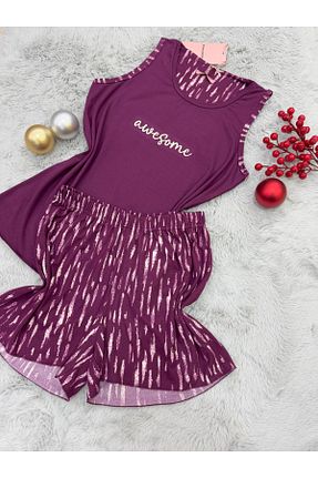 ست لباس راحتی بنفش زنانه ساده pijamaworld - کد 891745871