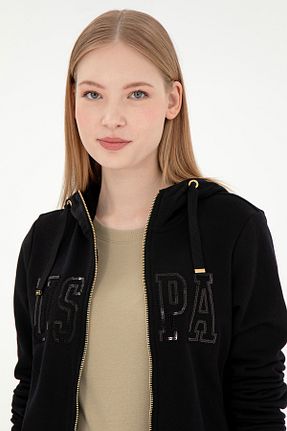 سوئیشرت مشکی زنانه ساده U.S. Polo Assn. - کد 891748239
