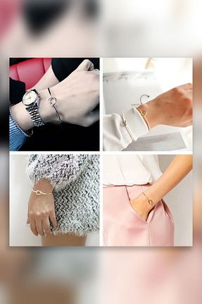 دستبند جواهر طلائی زنانه برنجی Julesta - کد 816329461