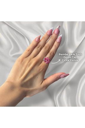 انگشتر جواهر صورتی زنانه سنگ طبیعی Elifsu Jewelry - کد 891734428