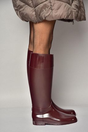 چکمه زرشکی زنانه چرم مصنوعی Fox Shoes - کد 878235376