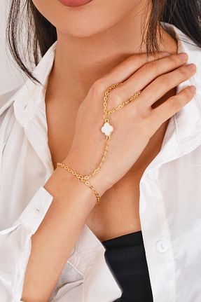 دستبند جواهر طلائی زنانه برنجی PİNKMARK - کد 891745393