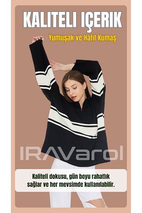 پلیور مشکی زنانه اورسایز Ira Varol - کد 886798120