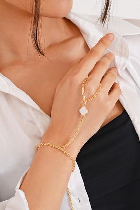 دستبند جواهر طلائی زنانه برنجی PİNKMARK - کد 891745393
