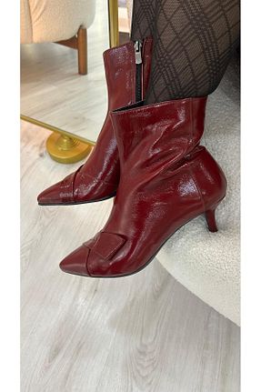 چکمه زرشکی زنانه چرم خالص by emine eren emotion shoes - کد 887725932