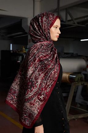 شال زرشکی زنانه پلی استر Madame Polo - کد 891755890