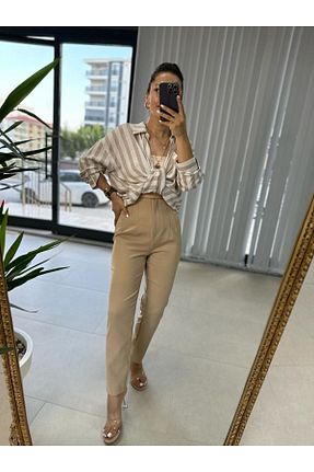 شلوار بژ زنانه پنبه ای caddstore - کد 891750814