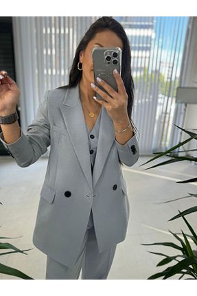 کت طوسی زنانه رگولار caddstore - کد 891759590