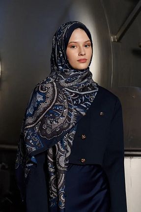 شال سرمه ای زنانه پلی استر Madame Polo - کد 891756505