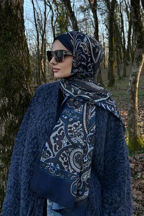 شال سرمه ای زنانه پلی استر Madame Polo - کد 891756505