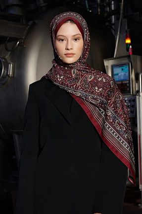 شال زرشکی زنانه پلی استر Madame Polo - کد 891756002