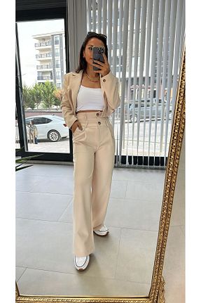 شلوار طوسی زنانه پاچه گشاد caddstore - کد 891752183