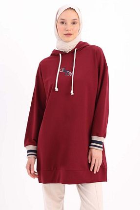 تونیک حجاب زرشکی زنانه پنبه ای ALLDAY - کد 891783816