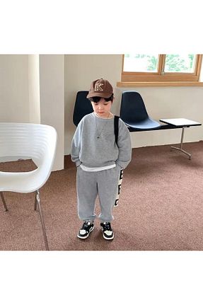 ست کرمکن اسپرت طوسی بچه گانه پنبه ای barin kids - کد 892615741