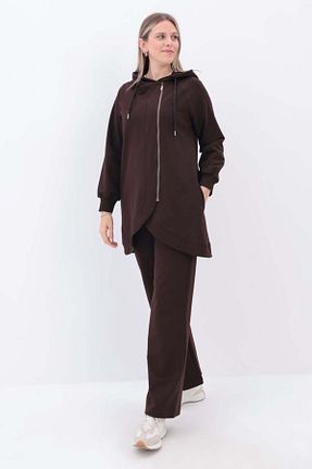ست گرمکن قهوه ای زنانه پنبه - پلی استر - الاستین ALLDAY - کد 892854208