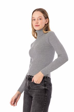 پلیور طوسی زنانه ساده Dexia - کد 891770616