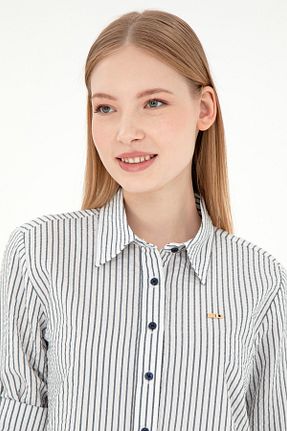 پیراهن سرمه ای زنانه یقه پیراهنی U.S. Polo Assn. - کد 891797265