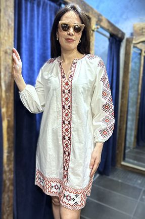 لباس سفید زنانه بافتنی Ateilerdijle - کد 891786799