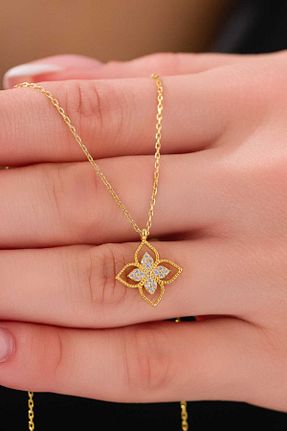 گردنبند نقره طلائی زنانه 925 عیار AcestesDesign - کد 891445687