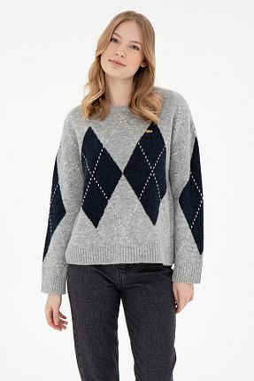 پلیور طوسی زنانه ساده U.S. Polo Assn. - کد 891797783
