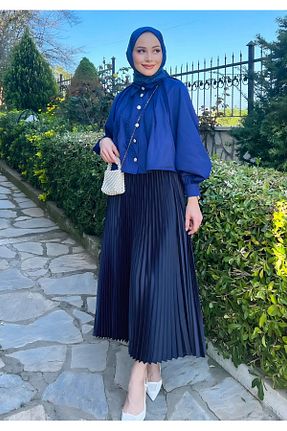 دامن حجاب سرمه ای زنانه رگولار HENZA - کد 844840838