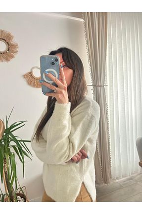 پلیور سفید زنانه ساده my BUKLE - کد 891807487