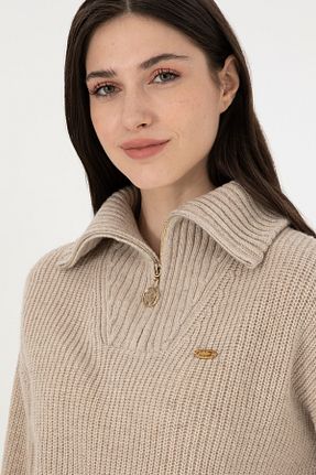 پلیور بژ زنانه ساده U.S. Polo Assn. - کد 891801608