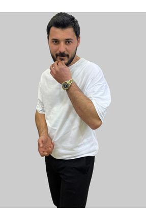 تیشرت سفید مردانه اورسایز Booss Milano - کد 832801399